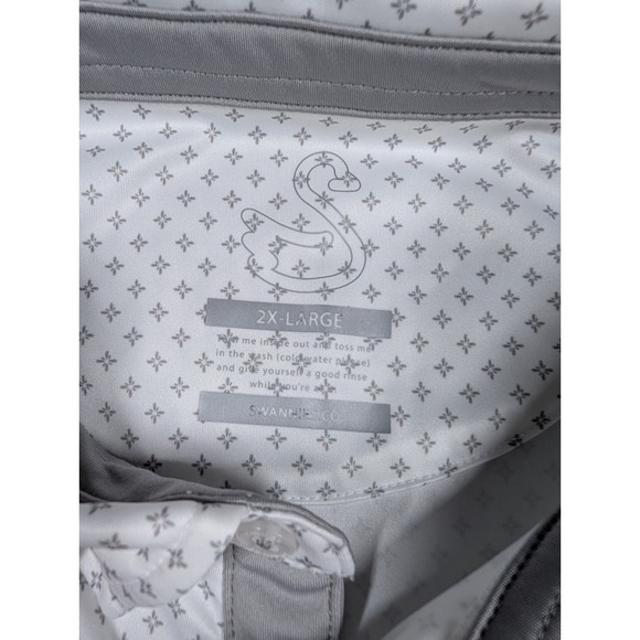 Swannies Men Shirt 2XL Polo Geometric Print Performance Golf Short Sleeve - Picture 9 of 14